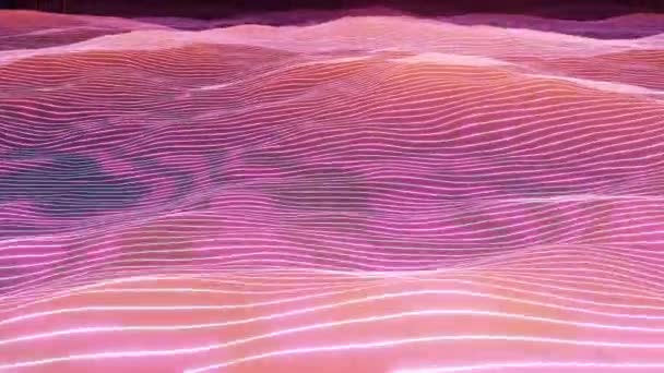 Хвильова Земля Ретро Стилі Викликає Ностальгічні Натхненні Синтезом Пейзажі Старовинною — стокове відео