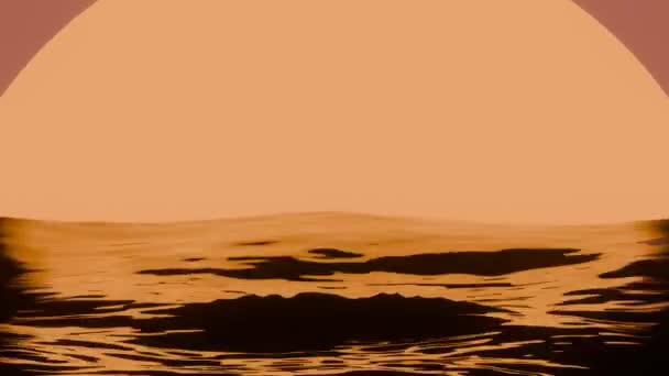 ビーチの日没の夕日 水の中 — ストック動画