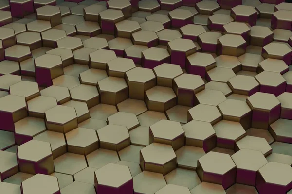 Hexagonal abstract background with a gradient from Gold, creating a modern, visually striking effect