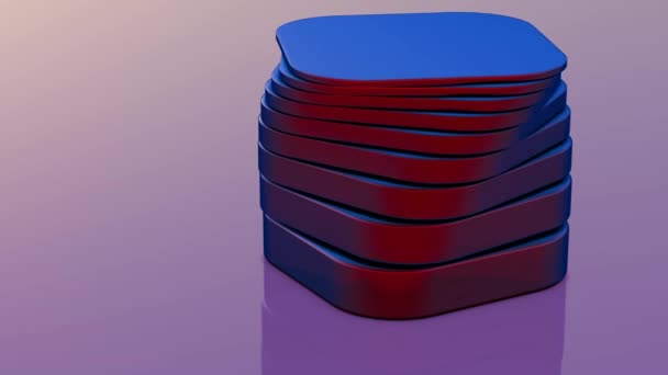 Una Paleta Abstracta Con Reflejos Azules Rojos Creando Contraste Visualmente — Vídeo de stock