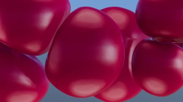 Weergave Van Opblaasbare Ballonnen Die Worstelen Een Kleine Ruimte Passen — Stockvideo