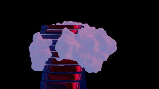 Интерпретация Сервера Облака Символизирующая Интеграцию Физических Виртуальных Хранилищ Данных — стоковое видео