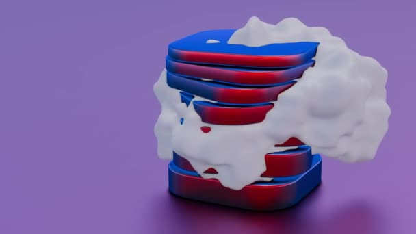 Interprétation Serveur Cloud Symbolisant Intégration Stockage Physique Virtuel Des Données — Video