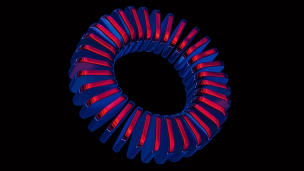 Animación Bucle Holográfico Círculo Con Placas Movimiento Coloridas Creando Una — Vídeo de stock
