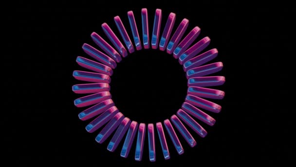 Holografische Lus Animatie Van Een Cirkel Met Bewegende Kleurrijke Platen — Stockvideo