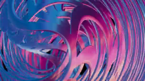 Holografik Renklerin Muhteşem Boyutlu Animasyon Arka Planı Büyüleyici Fütürist Bir — Stok video