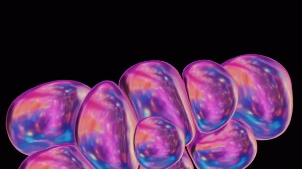 Holographic Spheres Inflating Creating Mesmerizing Futuristic Visual Effect — Stock Video