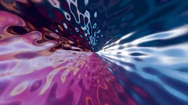 Електричні Хвилі Кольорового Пульсу Через Полотно Абстрактній Психоделічній Композиції Викликаючи — стокове відео