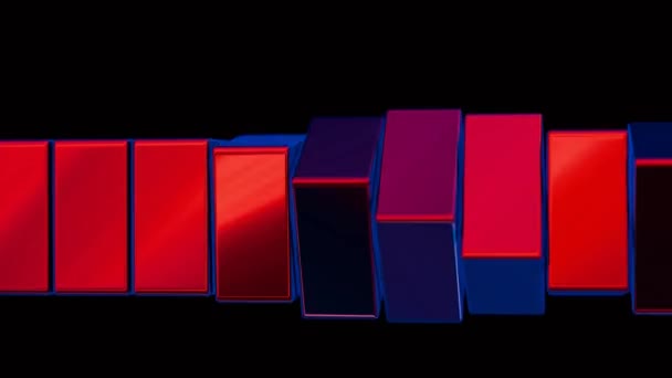 Абстрактные Трёхмерные Кубики Вращающиеся Спирали Завораживающем Цикле Создавая Гипнотическую Визуально — стоковое видео