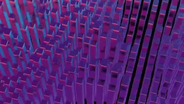Циклов Анимации Многоцветными Кубиками Предлагая Визуально Богатый Динамический Геометрический Дисплей — стоковое видео