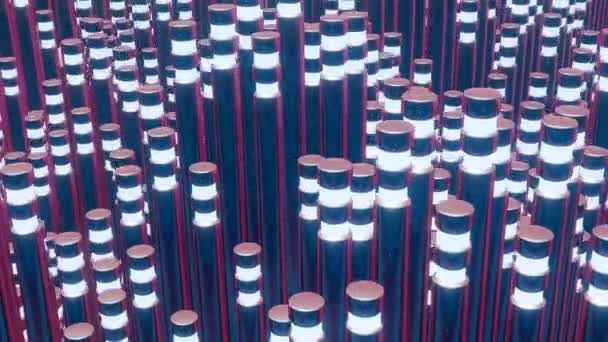 Abstrakcyjna Animacja Błyszczącym Cylindrem Fali Holograficznym Tle Oferująca Hipnotyzujące Wrażenia — Wideo stockowe