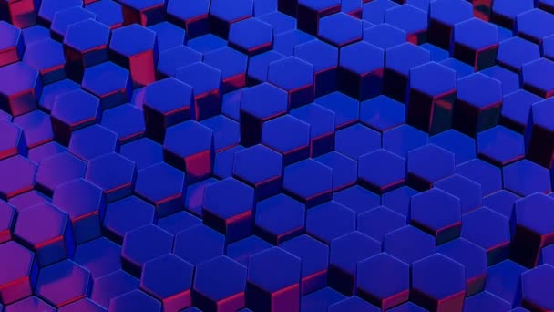 Fond Abstrait Hexagonal Holographique Dégradé Bleu Violet Pour Effet Moderne — Video