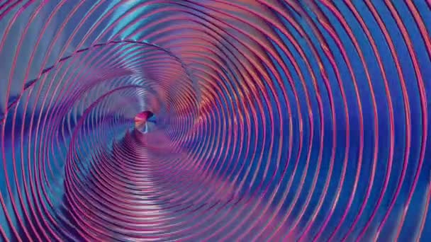 Голографический Вихревой Фон Различными Цветами Интригующей Анимацией Цикла Предлагая Завораживающий — стоковое видео