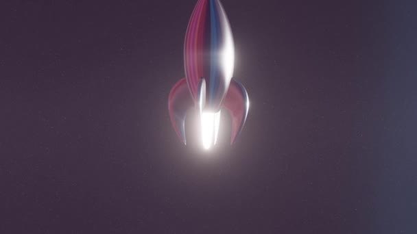 Ракета Абстрактному Науково Фантастичному Космосі Зображує Сюрреалістичну Космічну Подорож Футуристичними — стокове відео