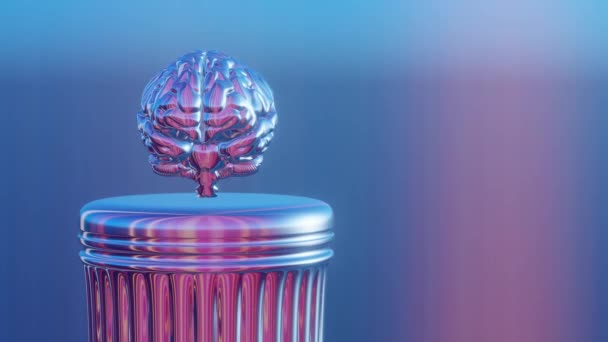 Голографічна Анімація Мозку Різними Кольорами Інтригуючою Петлею Створюючи Захоплююче Динамічне — стокове відео