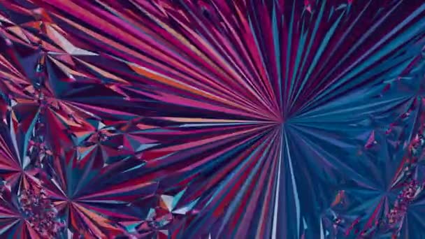 Голографический Фрактальный Фон Спектром Цветов Интригующей Анимацией Создающий Визуально Увлекательный — стоковое видео