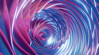 Şaşırtıcı renklere sahip üç boyutlu bir dönüş arka planı büyüleyici ve dinamik bir görsel deneyim yaratıyor.