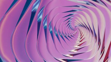 Çeşitli renklerde 3 boyutlu holografik girdap ve büyüleyici bir döngü animasyonu, büyüleyici ve canlı bir görsel deneyim sunuyor.