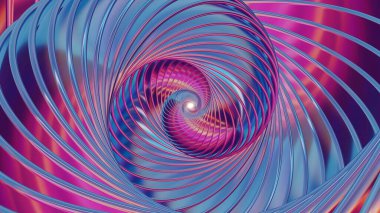 Çeşitli renklerde 3 boyutlu holografik girdap ve büyüleyici bir döngü animasyonu, büyüleyici ve canlı bir görsel deneyim sunuyor.