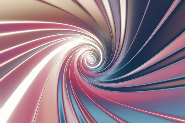 Yıldızlarla dolu çok renkli bir tünelin 3 boyutlu görüntüsü canlı ve büyüleyici bir kozmik yolculuk yaratıyor..