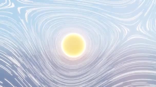 Abstraktní Zobrazení Mraku Sluncem Které Vytváří Zasněnou Atmosférickou Scénu Vykreslování — Stock video
