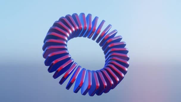 Holografisk Loop Animation Cirkel Med Rörliga Färgglada Plattor Skapa Dynamisk — Stockvideo