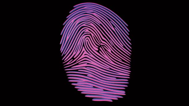 Анимация Сканера Отпечатков Пальцев Разноцветным Светом Демонстрирующая Передовые Технологии Безопасности — стоковое видео