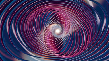 Çeşitli renklerde 3 boyutlu holografik girdap ve büyüleyici bir döngü animasyonu, büyüleyici ve canlı bir görsel deneyim sunuyor.