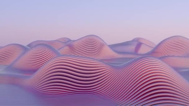 3D简约动画 带有复古的波浪氛围 具有柔和的色彩 几何形状和怀旧的未来氛围 — 图库视频影像