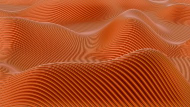 Bu 3 boyutlu resim, geçmişe dönük dalgaların minimalist bir tasarımını içeriyor, parlak ve nostaljik bir estetik sunuyor..