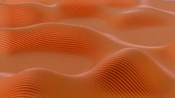 这款3D动画采用了极简主义风格的复古橙色波浪设计 提供了流畅而怀旧的审美风格 — 图库视频影像