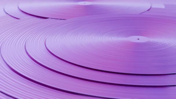 Denna Loop Animation Har Vinylskiva Med Färgglada Linjer Som Erbjuder — Stockvideo