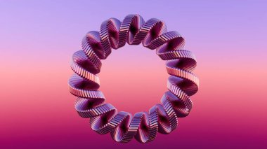 Bu 3D görüntüleme, görsel olarak büyüleyici ve basit bir kompozisyon yaratan, minimalist tasarım elemanlarıyla karakterize edilmiş soyut bir girdap sunar..