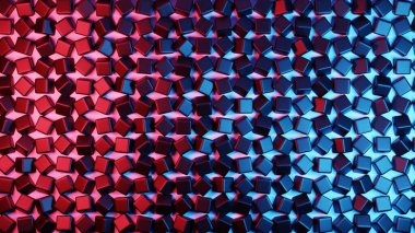 Abstract 3D background composed of cubes, creating a visually striking and geometrically complex landscape.	