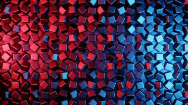 Abstract 3D background composed of cubes, creating a visually striking and geometrically complex landscape.	