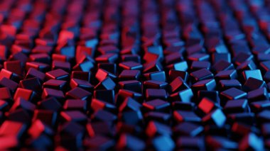 Abstract 3D background composed of cubes, creating a visually striking and geometrically complex landscape.	