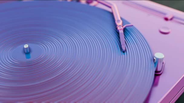 Deze Loop Animatie Voorzien Van Een Vinyl Plaat Met Kleurrijke — Stockvideo