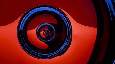 Sıvı çizgilerin ve şeffaf katmanların büyüleyici ve ruhani bir göz yanılsaması yaratmak için birleştiği soyut bir merceğin dijital canlandırması..