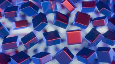 Soyut, minimalist, ince gölgelendirmeli veri blokları.