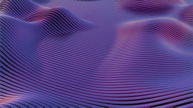 This captivating image features a retro wave landscape illuminated by vibrant red and blue lights, evoking a nostalgic yet futuristic atmosphere.	