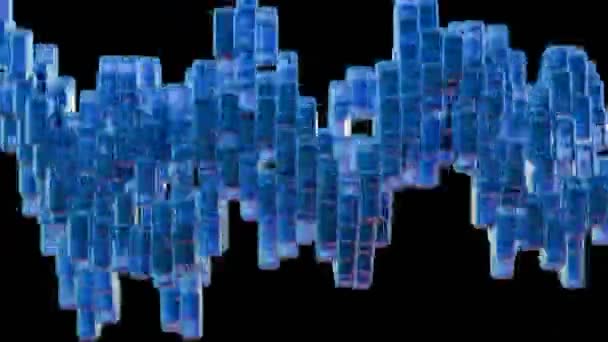 Żywe Dynamiczne Kształty Geometryczne Oświetlone Neonowych Kolorach Tworząc Żywą Energiczną — Wideo stockowe