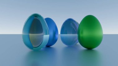 Gösterişli cam desenli minimalist Paskalya yumurtası tasarımı geleneksel tatil dekoruna çağdaş ve zarif bir yaklaşım sunuyor..