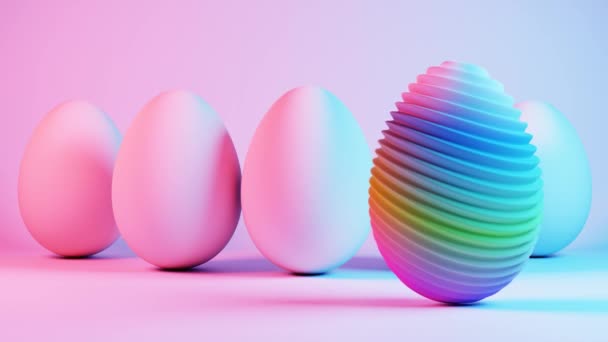 Minimalistický Design Velikonočních Vajíček Retro Vlnovou Estetikou Míchání Klasických Rekreačních — Stock video