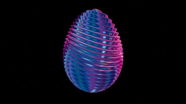 3D简约主义复活节彩蛋设计带有复古波美学 将经典假日元素与现代扭曲相结合 — 图库视频影像