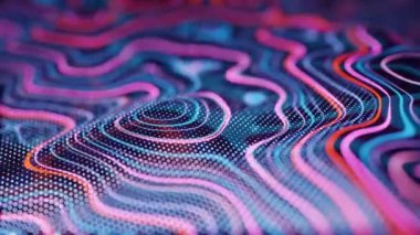 Neon retro dalga, canlı ve nostaljik estetik 80 'lerin anımsatıcısı, parlak renkler ve kalın geometrik şekiller.