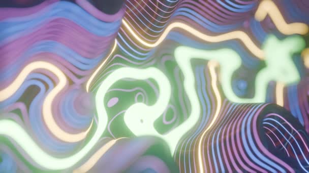 Neon Retro Dalga Canlı Nostaljik Estetik Lerin Anımsatıcısı Parlak Renkler — Stok video
