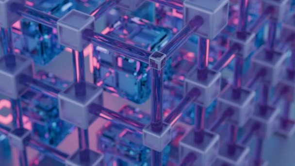 Lebendige Prismatische Formen Wandeln Sich Raum Und Erzeugen Einen Optisch — Stockvideo
