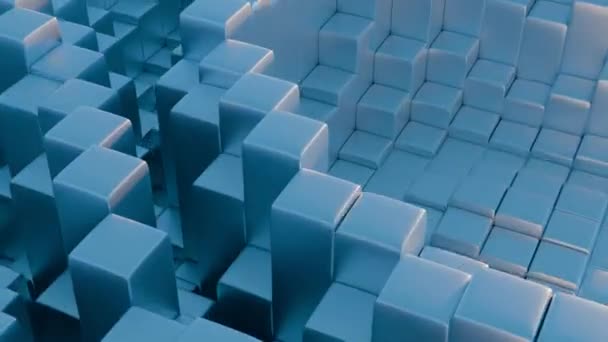 Stilisierte Geometrische Formen Bilden Eine Vereinfachte Blockchain — Stockvideo