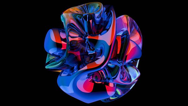 A 3D glass abstract form background, presenting a sleek and contemporary visual backdrop.