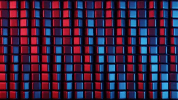 分散型テクノロジーの現代的で抽象的な表現を提供する スタイリッシュな幾何学的形状によって描かれた簡素化されたブロックチェーン — ストック動画